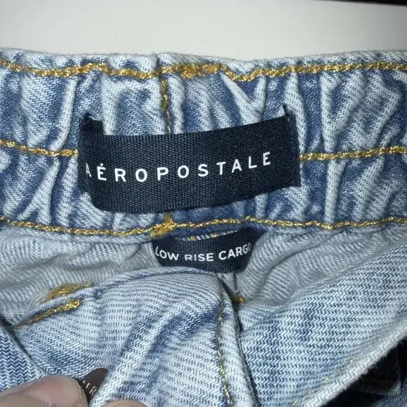 Aeropostale Light Wash Denim Cargo Pants size small - Picture 5 of 7